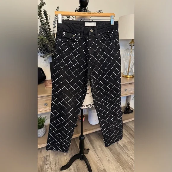 Topshop Black Studded Women's Jeans - Picture 16 of 16